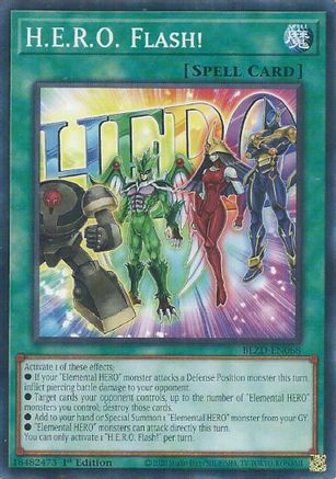 H.E.R.O. Flash! (BLZD-EN068) - Blazing Dominion 1st Edition Blazing Dominion Yugioh Single  Squirtle Squad Card Shop.
