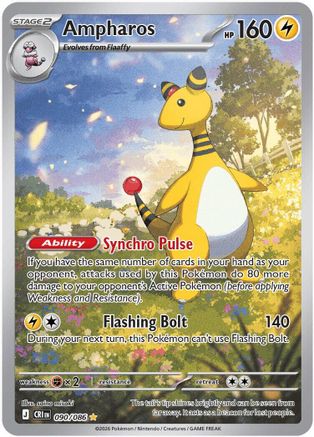 Ampharos 090/086 – Chaos Rising – Illustration Rare Pokémon Card