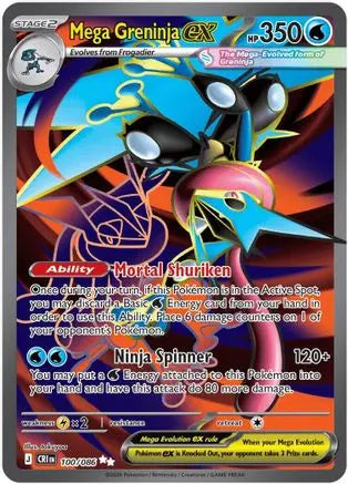 Mega Evolution - Chaos Rising - Mega Greninja ex 100/086 ME04: Chaos Rising Pokemon Single  Squirtle Squad Card Shop.