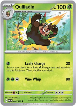 Quilladin 006  - Reverse Holofoil ME04 Chaos Rising - Common ME04: Chaos Rising Pokemon Single  Squirtle Squad Card Shop.