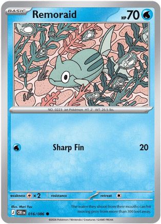 Remoraid 016  ME04 Chaos Rising - Common ME04: Chaos Rising Pokemon Single  Squirtle Squad Card Shop.