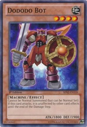 Dododo Bot (BP02-EN118) - Battle Pack 2: War of the Giants 1st Edition Battle Pack 2: War of the Giants Yugioh Single  Squirtle Squad Card Shop.