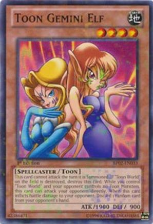Toon Gemini Elf (Mosaic Rare) (BP02-EN033) - Battle Pack 2: War of the Giants 1st Edition Battle Pack 2: War of the Giants Yugioh Single  Squirtle Squad Card Shop.