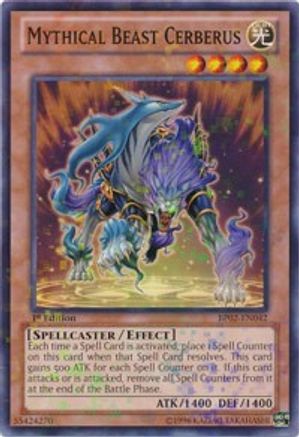 Mythical Beast Cerberus (Mosaic Rare) (BP02-EN042) - Battle Pack 2: War of the Giants 1st Edition Battle Pack 2: War of the Giants Yugioh Single  Squirtle Squad Card Shop.