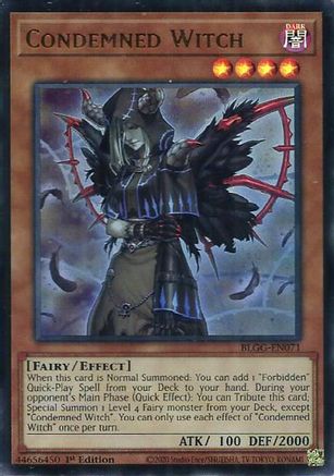 Condemned Witch (BLGG-EN071) - Battles of Legend: Glorious Gallery 1st Edition Battles of Legend: Glorious Gallery Yugioh Single  Squirtle Squad Card Shop.