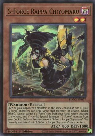 S-Force Rappa Chiyomaru (BLGG-EN077) - Battles of Legend: Glorious Gallery 1st Edition Battles of Legend: Glorious Gallery Yugioh Single  Squirtle Squad Card Shop.