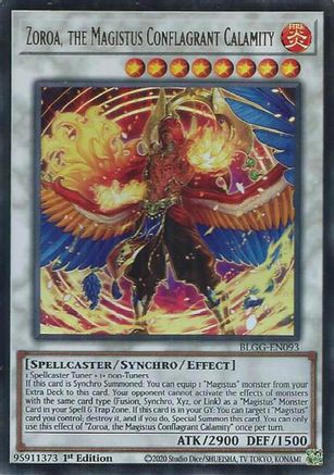 Zoroa, the Magistus Conflagrant Calamity (BLGG-EN093) - Battles of Legend: Glorious Gallery 1st Edition Battles of Legend: Glorious Gallery Yugioh Single  Squirtle Squad Card Shop.
