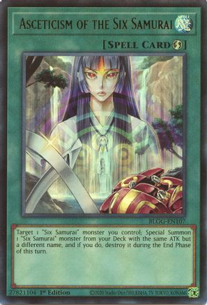 Asceticism of the Six Samurai (BLGG-EN107) - Battles of Legend: Glorious Gallery 1st Edition Battles of Legend: Glorious Gallery Yugioh Single  Squirtle Squad Card Shop.