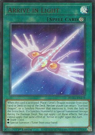 Arrive in Light (BLGG-EN119) - Battles of Legend: Glorious Gallery 1st Edition Battles of Legend: Glorious Gallery Yugioh Single  Squirtle Squad Card Shop.
