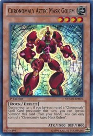 Chronomaly Aztec Mask Golem (NUMH-EN001) - Number Hunters 1st Edition Number Hunters Yugioh Single  Squirtle Squad Card Shop.