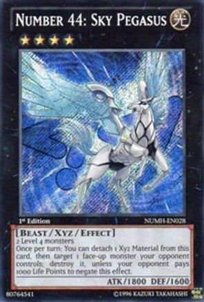 Number 44: Sky Pegasus (NUMH-EN028) - Number Hunters Unlimited Number Hunters Yugioh Single  Squirtle Squad Card Shop.