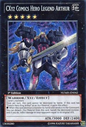 CXyz Comics Hero Legend Arthur (NUMH-EN042) - Number Hunters 1st Edition Number Hunters Yugioh Single  Squirtle Squad Card Shop.