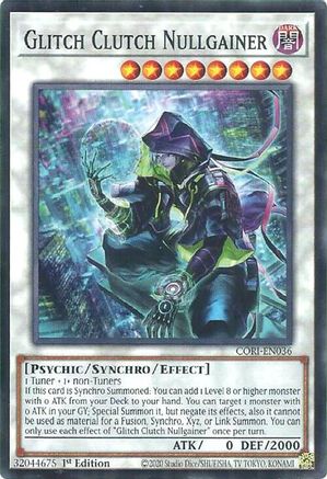 Glitch Clutch Nullgainer (CORI-EN036) - Chaos Origins 1st Edition Chaos Origins Yugioh Single  Squirtle Squad Card Shop.