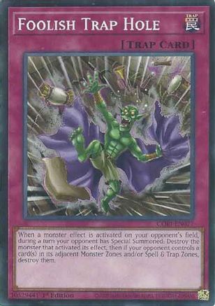 Foolish Trap Hole (CORI-EN077) - Chaos Origins 1st Edition Chaos Origins Yugioh Single  Squirtle Squad Card Shop.