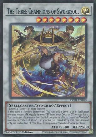 The Three Champions of Swordsoul (CORI-EN100) - Chaos Origins 1st Edition Chaos Origins Yugioh Single  Squirtle Squad Card Shop.