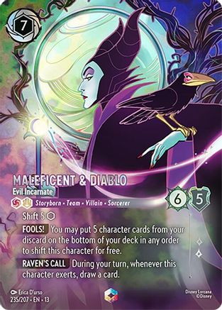 Maleficent & Diablo - Evil Incarnate (Enchanted) (235/207) - Attack of the Vine Holofoil Attack of the Vine! Lorcana Single  Squirtle Squad Card Shop.