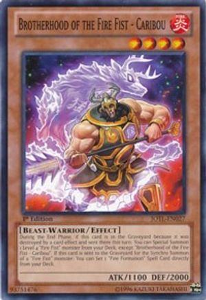 Brotherhood of the Fire Fist - Caribou (JOTL-EN027) - Judgment of the Light Unlimited Judgment of the Light Yugioh Single  Squirtle Squad Card Shop.