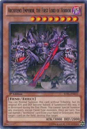 Archfiend Emperor, the First Lord of Horror (JOTL-EN031) - Judgment of the Light Unlimited Judgment of the Light Yugioh Single  Squirtle Squad Card Shop.