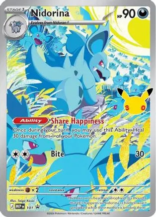 Nidorina (30th Celebration) 101  - Holofoil ME Mega Evolution Promo - Promo ME: Mega Evolution Promo Pokemon Single  Squirtle Squad Card Shop.