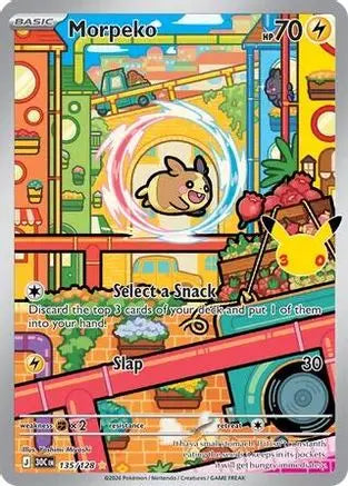 Morpeko 135/128  - Holofoil ME 30th Celebration - Illustration Rare ME: 30th Celebration Pokemon Single  Squirtle Squad Card Shop.