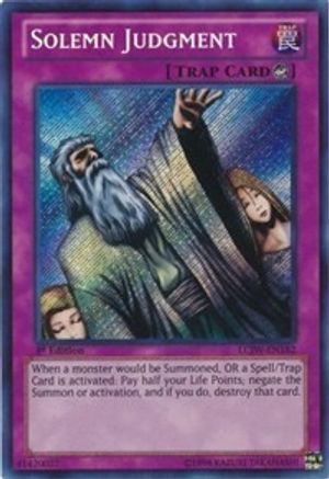 Solemn Judgment (LCJW-EN182) - Legendary Collection 4: Joey's World 1st Edition Legendary Collection 4: Joey's World Yugioh Single  Squirtle Squad Card Shop.