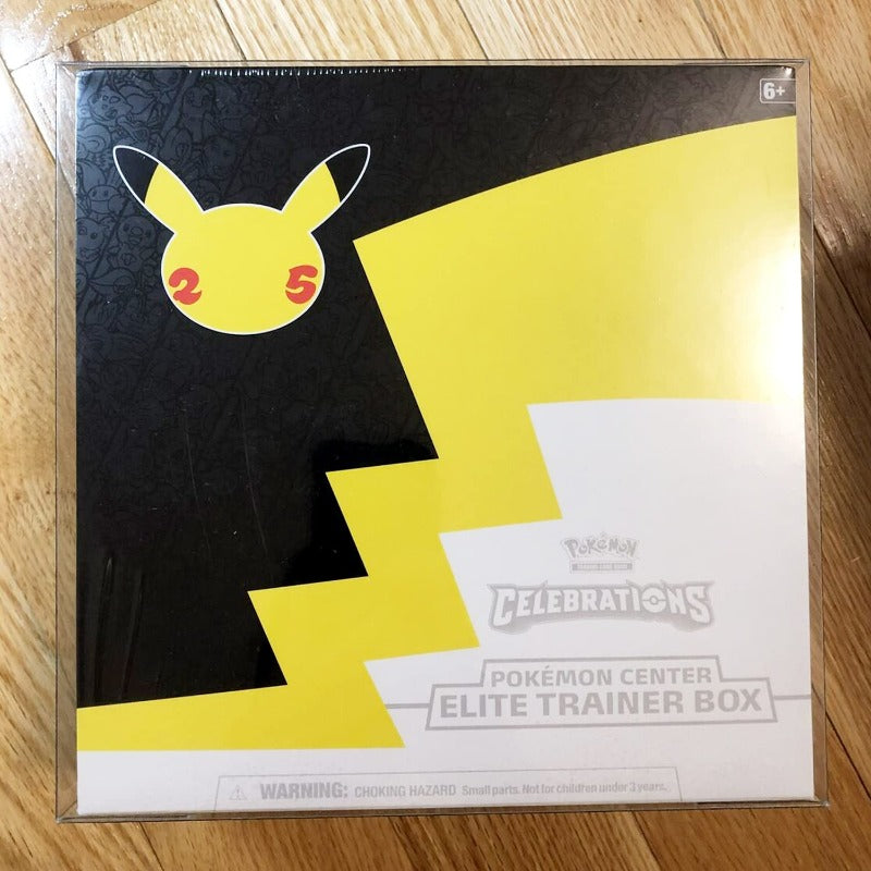 Pokemon ETB Center 25th Celebrations Elite Trainer Box (online EXCLUSIVE) - EVORETRO PET Protector 0.45MM - Pack of 1 EVORETRO Canada Card Protectors  Squirtle Squad Card Shop.