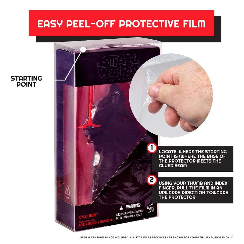 Star Wars Black Series 6’’ RED The Force Awakens (Black Box) - EVORETRO PET Protectors - Pack of 10 EVORETRO Canada Figurine Protectors  Squirtle Squad Card Shop.