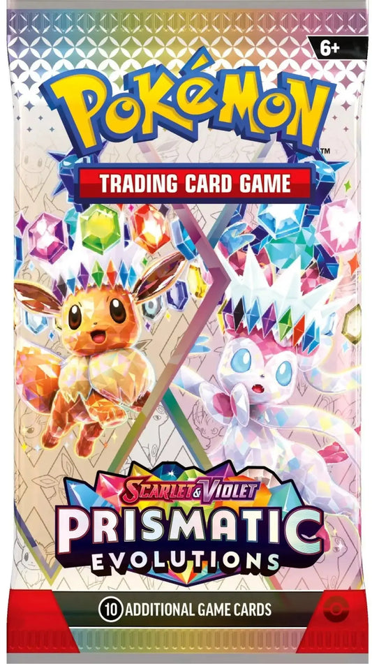 Prismatic Evolutions - Booster Pack - Sealed Squirtle Squad Card Shop.   Squirtle Squad Card Shop.
