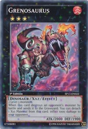 Grenosaurus (Starfoil) (SP13-EN022) - Star Pack 2013 1st Edition Star Pack 2013 Yugioh Single  Squirtle Squad Card Shop.