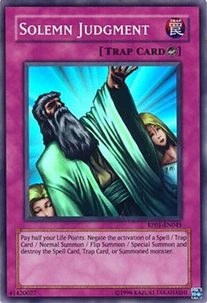 Solemn Judgment (RP01-EN045) - Retro Pack Unlimited Retro Pack Yugioh Single  Squirtle Squad Card Shop.