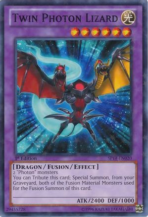 Twin Photon Lizard (Starfoil) (SP14-EN020) - Star Pack 2014 1st Edition Star Pack 2014 Yugioh Single  Squirtle Squad Card Shop.