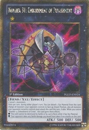 Number 31: Embodiment of Punishment (PGLD-EN024) - Premium Gold 1st Edition Premium Gold Yugioh Single  Squirtle Squad Card Shop.