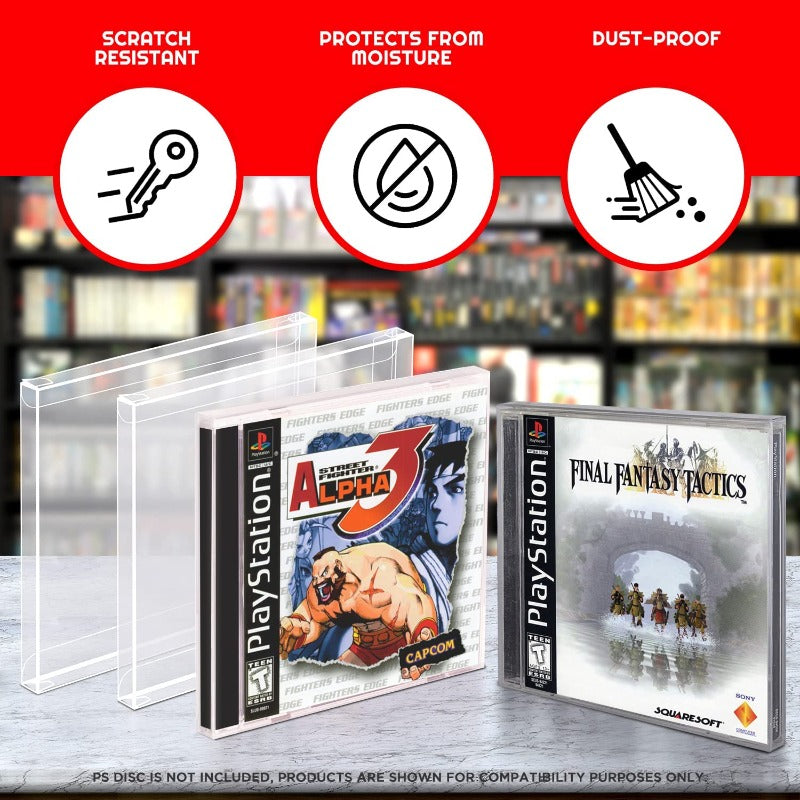 Playstation PS1 Single CD Dreamcast (Jewel Case) - EVORETRO PET Protectors - Pack of 25 EVORETRO Canada Video Game Protectors  Squirtle Squad Card Shop.