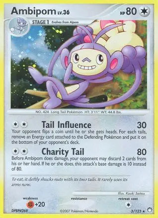 Ambipom/123  - Holofoil Mysterious Treasures - Holo Rare Mysterious Treasures Pokemon Single  Squirtle Squad Card Shop.