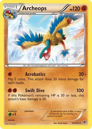 Archeops 054  - Holofoil Plasma Blast - Holo Rare Plasma Blast Pokemon Single  Squirtle Squad Card Shop.