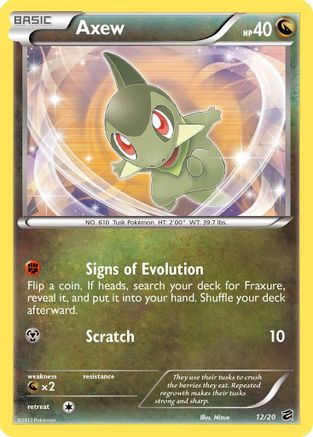 Pokémon TCG – Axew 12/20 – Dragon Vault – Holo Rare