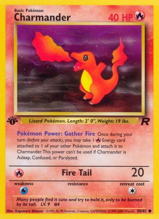 Charmander 050  - 1st Edition Team Rocket - Common Team Rocket Pokemon Single  Squirtle Squad Card Shop.