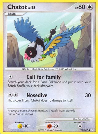 Chatot  - Reverse Holofoil Supreme Victors - Common Supreme Victors Pokemon Single  Squirtle Squad Card Shop.