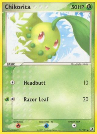Chikorita 051  Unseen Forces - Common Unseen Forces Pokemon Single  Squirtle Squad Card Shop.
