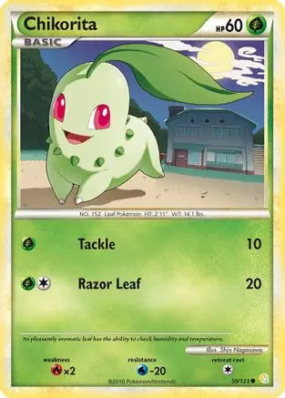 Chikorita 059  HeartGold SoulSilver - Common HeartGold SoulSilver Pokemon Single  Squirtle Squad Card Shop.