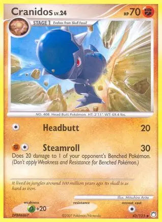 Cranidos  - Reverse Holofoil Mysterious Treasures - Uncommon Mysterious Treasures Pokemon Single  Squirtle Squad Card Shop.