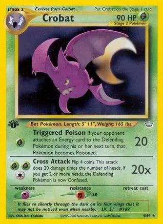 WOTC - Neo Revelation - Crobat 004/64 - 1st Edition Holo