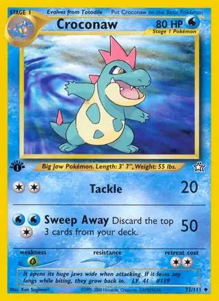 Croconaw (32) (32) 032  - 1st Edition Neo Genesis - Uncommon Neo Genesis Pokemon Single  Squirtle Squad Card Shop.
