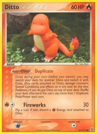 Ditto (Charmander) 061/113 - Reverse Holofoil Delta Species - Common Delta Species Pokemon Single  Squirtle Squad Card Shop.