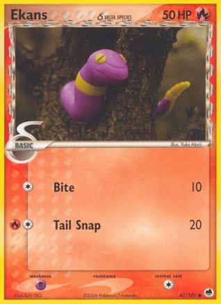 Ekans (Delta Species) 047  Dragon Frontiers - Common Dragon Frontiers Pokemon Single  Squirtle Squad Card Shop.