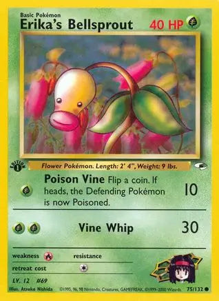Erika's Bellsprout (75) (75) 075  - 1st Edition Gym Heroes - Common Gym Heroes Pokemon Single  Squirtle Squad Card Shop.
