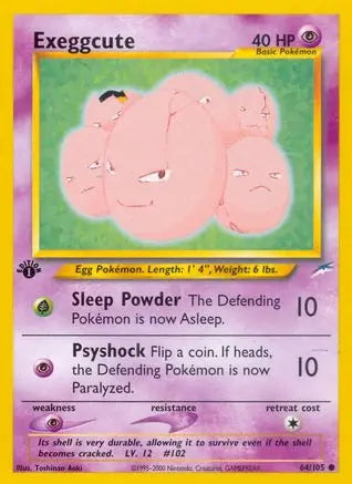 Exeggcute 064  - 1st Edition Neo Destiny - Common Neo Destiny Pokemon Single  Squirtle Squad Card Shop.