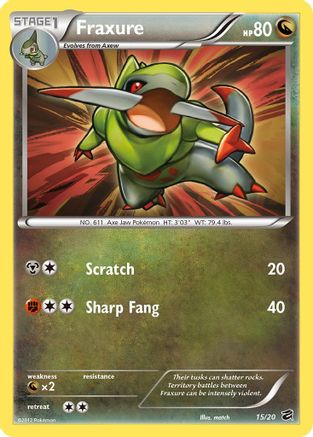 Pokémon TCG – Fraxure 15/20 – Dragon Vault – Holo Rare