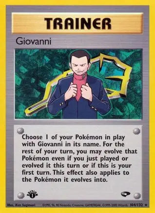 Giovanni (104) (104) 104  - 1st Edition Gym Challenge - Rare Gym Challenge Pokemon Single  Squirtle Squad Card Shop.