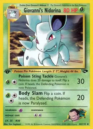 Giovanni's Nidorina 044  - 1st Edition Gym Challenge - Uncommon